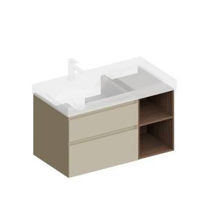 Тумба под раковину Kerama Marazzi Cubo CUB.90.2Lh\LIM.N 90 лимо матовая, древесный