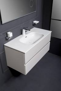 Тумба под раковину Armadi Art Vallessi 837-100-C mat 100x46 см кашемир матовый 2 полки