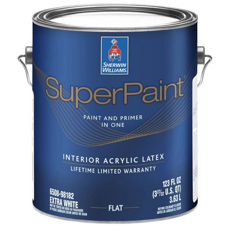 Интерьерная краска Sherwin Williams SuperPaint Interior Latex Flat белая 3.8 л