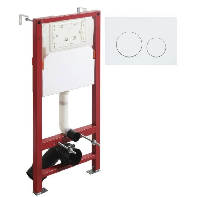 Система инсталляции для унитазов Agger ACC500+APB0188 клавиша белая глянцевая