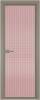 Межкомнатная дверь Profil Doors 1 AV цвет профиля Никель матовый, стекло безопасное 6 мм мору розовое 700x2000