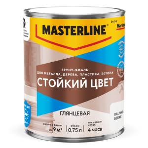 Грунт-эмаль Masterline Стойкий Цвет глянцевая RAL 9003 белая 0.75 л