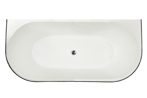 Акриловая ванна Royal Bath Nero RB611902BL-CH белая, с черным бортом, 150x75