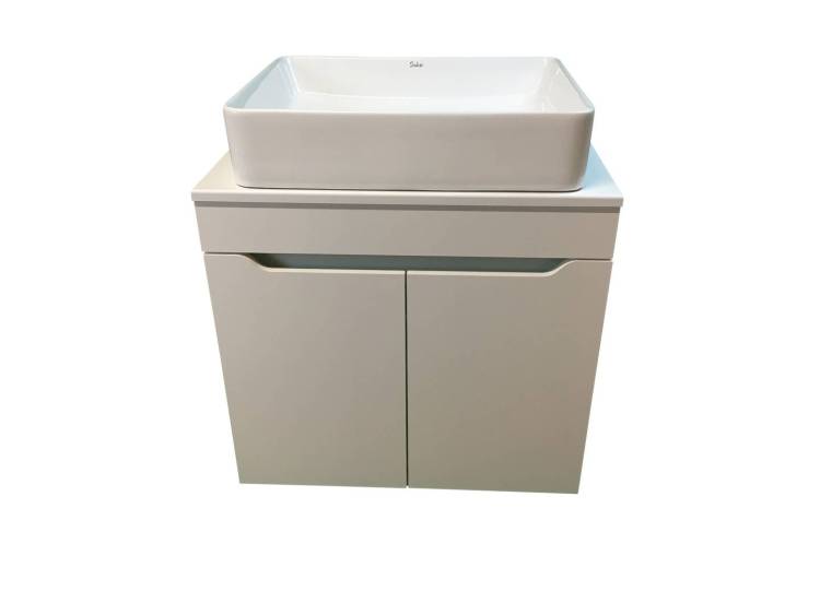Тумба с раковиной Sintesi STL.W7019_SIN-LVB-APP-407 подвесная, белый глянцевый
