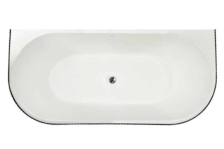Акриловая ванна Royal Bath Nero RB611902BL-CH белая, с черным бортом, 150x75