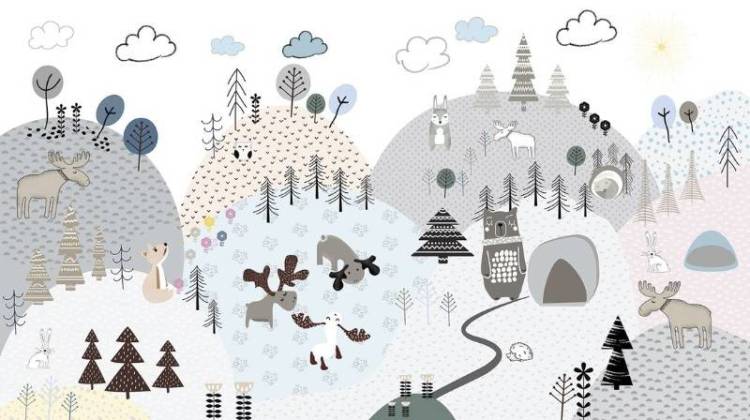 3D Фотообои Artegrafico «Скандинавская полянка» KID-118 песок