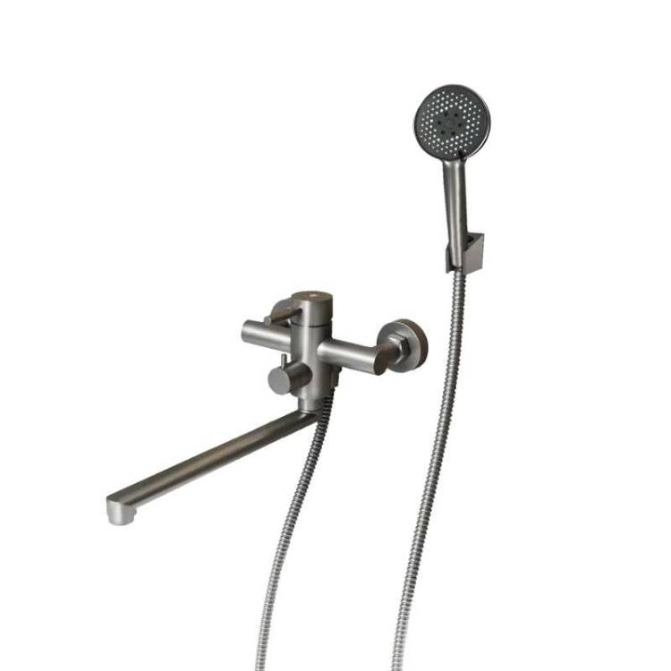 Смеситель для ванны Rush Melos SUS1101-51Grey с поворотным изливом, графит