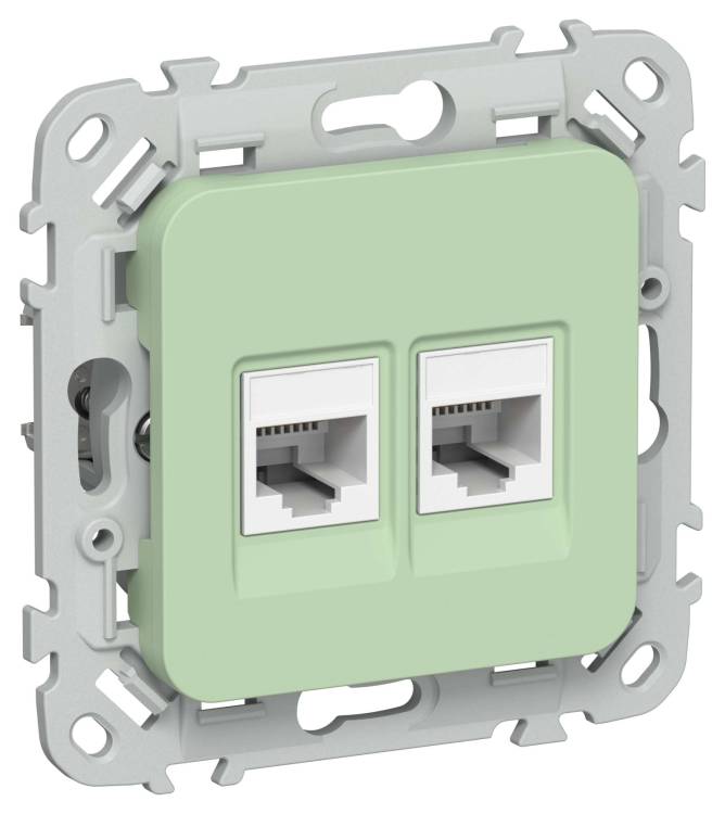 Розетка компьютерная RJ45 2-местная IEK Flite FI-K22-2-K93 фисташковый