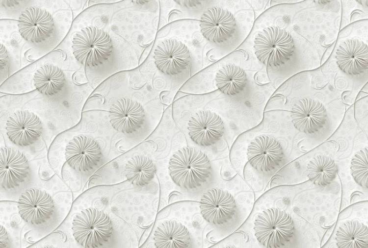 3D Фотообои Artegrafico «Объемная вязь из цветов» VL-006 акварель