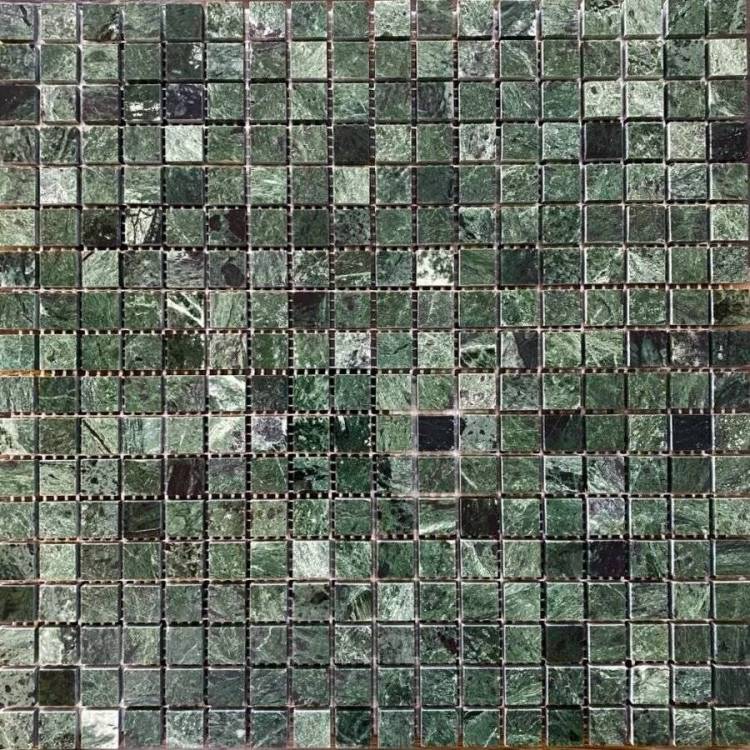 Мозаика Pixel Mosaic Мрамор PIX308/6 Spider Green Полированная (1.5x1.5) 30.5x30.5