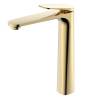 Смеситель для раковины AQUAme Imola AQM6714BG высокий, золото шлифованное