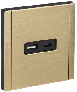 Розетка USB type A+C IEK Forte&Piano FP-U22-018-M-K37 шампань