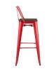 Набор из 2 барных стульев Stool Group Tolix Wood YD-H765E-W LG-03 X2 красный глянцевый со спинкой фото 3