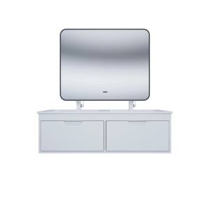 Тумба под раковину Uperwood Modul TModul120W подвесная, двойная, матовая, белая, 120 см