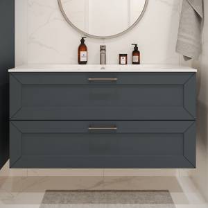 Тумба с раковиной Terminus Victoria VIC101202703101O серый шёлк, 120x62