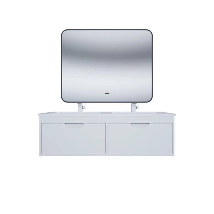 Тумба под раковину Uperwood Modul TModul120W подвесная, двойная, матовая, белая, 120 см