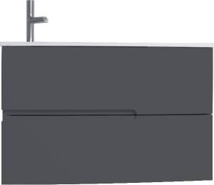 Тумба с раковиной Jacob Delafon Nona 80 L глянцевый серый антрацит