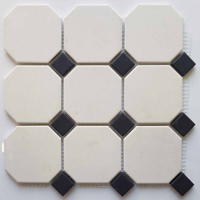 Декор Top Cer Octagon 4416OCT14 Oct14-1Ch White 16/Black Dots 14 30x30