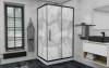 Душевой уголок AvaCan FB-120-SB80MT профиль черный, стекло матовое, 140x80x195