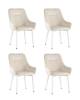 Набор из 4 стульев Stool Group Диана MC101-2 KD HLR-2 X4 кремовый, ножки белые