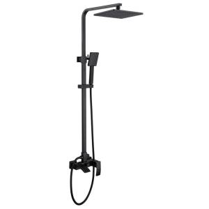 Душевая стойка Abber Wasserfall AF8616BL с изливом, черная матовая