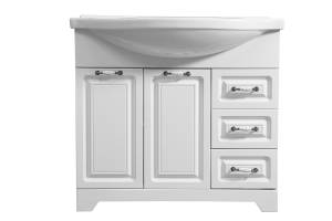 Тумба с раковиной Stella Polar Кармела 90 SP-00000175 ольха белая, раковина Эльбрус 90