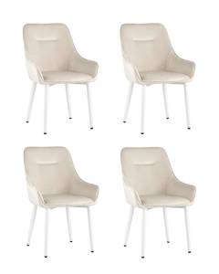 Набор из 4 стульев Stool Group Диана MC101-2 KD HLR-2 X4 кремовый, ножки белые