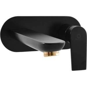 Смеситель для раковины Rav Slezak Colorado CO135CMATZ с внутренней частью, черный матовый, золото