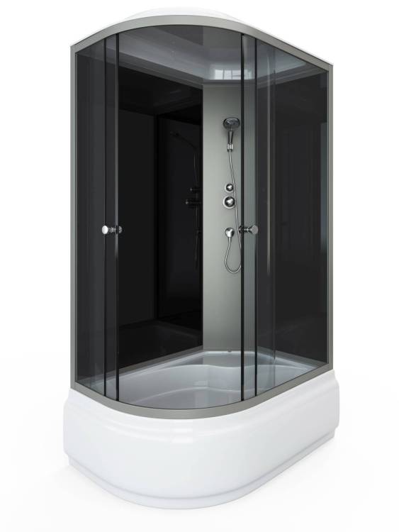 Душевая кабина Arcus Style S-09G R 80x120x215, фронтальные стекла - серые тонированные, задние - черные, правая