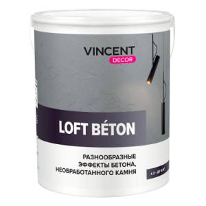 Штукатурка декоративная с эффектом бетона Vincent decor Loft Beton 4 л