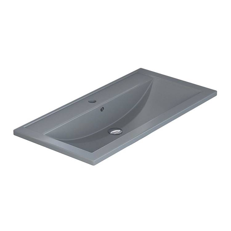 Раковина Uperwood Foster Quartz 291030041 серая матовая, бетон, 90x45.5