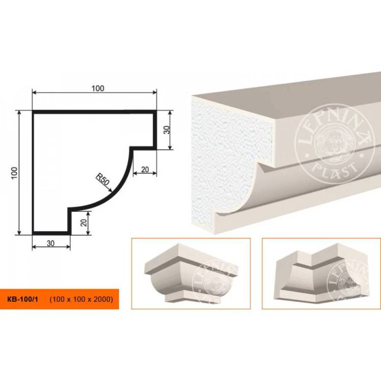 Карниз LepninaPlast КВ-100/1 200x10x10