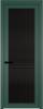 Межкомнатная дверь Profil Doors 1 AGP цвет профиля Зеленый воск, стекло безопасное 6 мм мору черный 600x2000