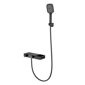 Смеситель для ванны Wonzon & Woghand WW-B2551-MB термостатический, с душевым гарнитуром, черный матовый