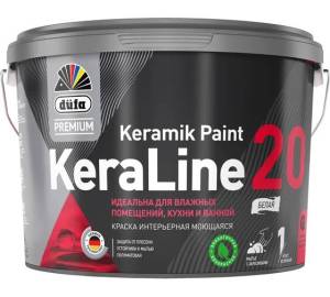 Краска для влажных помещений Dufa Premium KeraLine Keramik Paint 20 полуматовая прозрачная база 3 9 л