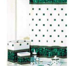 Штора для ванной Bath Plus Rome 2115/1-P 180x180, белый, зеленый