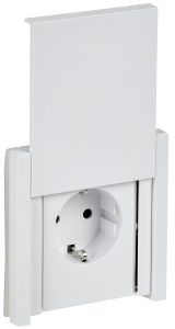 Розетка 1-местная с заземлением, шторками и крышкой IEK Forte&Piano FP-R16-16-44-K01 белый