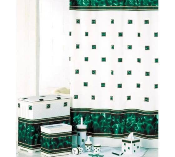 Штора для ванной Bath Plus Rome 2115/1-P 180x180, белый, зеленый