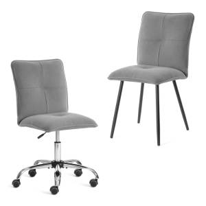 Набор из кресла и стула Tetchair Sweet LT 25051 серый, черный, флок