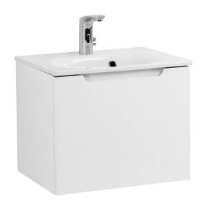 Тумба под раковину Belbagno Etna ETNA-600-1C-SO-BL-P 59.6x39.2x40 Bianco Lucido подвесная с одним выкатным ящиком