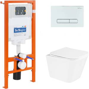 Комплект Belbagno Due BB3103CHR/SC/BB002-80/BB018-GV-BIANCO кнопка белая