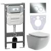 Комплект Унитаз подвесной Ceramica Nova Forma CN3009 + Система инсталляции Envision CN1001CH с кнопкой смыва хром и шумоизоляционной панелью CN1000