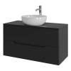 Тумба с раковиной Orange Line Li-100TubMDF+B07-420W черная матовая, 100 см