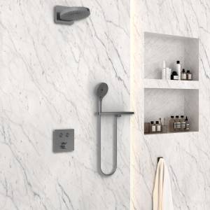 Душевой комплект Vincea Inspire VSFW-4I211RGM встраиваемый, двухрежимный, вороненая сталь матовый