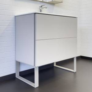 Тумба с раковиной Comforty Бильбао 00-00017176CF серый шелк, напольная 80 см