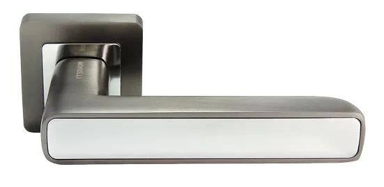 Дверная ручка Morelli FLEX MH-44 GR/CP-S55 графит/хром, раздельная, на квадратном основании