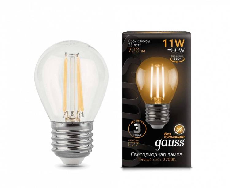 Лампа светодиодная Gauss Filament 105802111_GAUSS