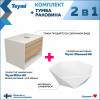 Тумба с раковиной Teymi Ritta подвесная, белый, дуб, 65 см, с раковиной Diamond 48 фото 2