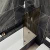 Шторка на ванну MaybahGlass MGV-72-5у стекло бронза матовая, профиль хром матовый, 1400x400 фото 3