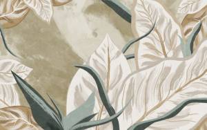 3D Фотообои Artegrafico «Крупные листья с бежевым оттенком» AVG-011 канвас